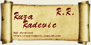 Ruža Radević vizit kartica